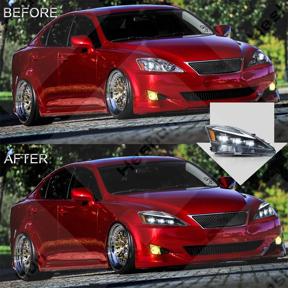 Pair Led Headlights For Lexus IS250 IS250C IS350 IS350C IS220d 2006-2013 Front lamp Head Light W/Dynamic Animation W/Amber Lamps