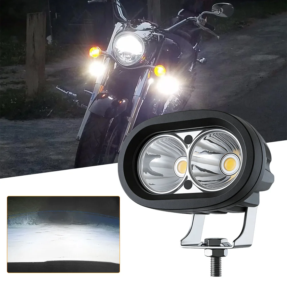 

Led E-bike Headlight Auxiliary Driving Lamp Yellow Motorcycle Fog Light Work Spotlights Flood White For Rad Power Bikes Offroad