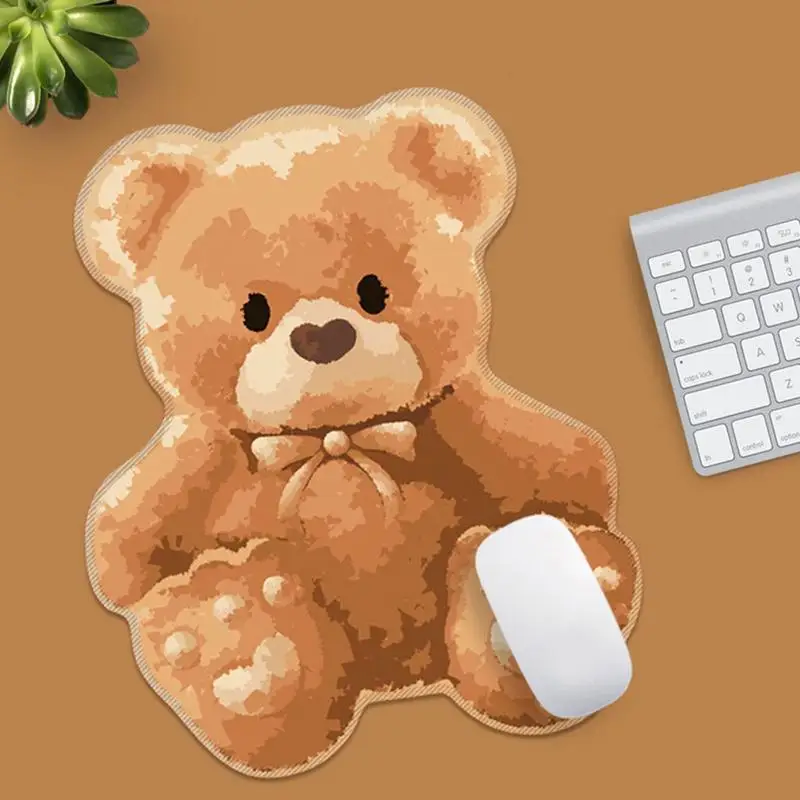 Cute Cartoon Bear Mouse Pad Non Slip Bears Pattern Mouse Pad Multifuncational And Comfortable Use For Student Office Desk
