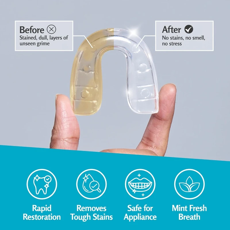 Retainer Cleanser Tablets Invisalign Cleaner, Removes Odors Discoloration Stains and Plaque 4 Month Supply Denture Cleansers