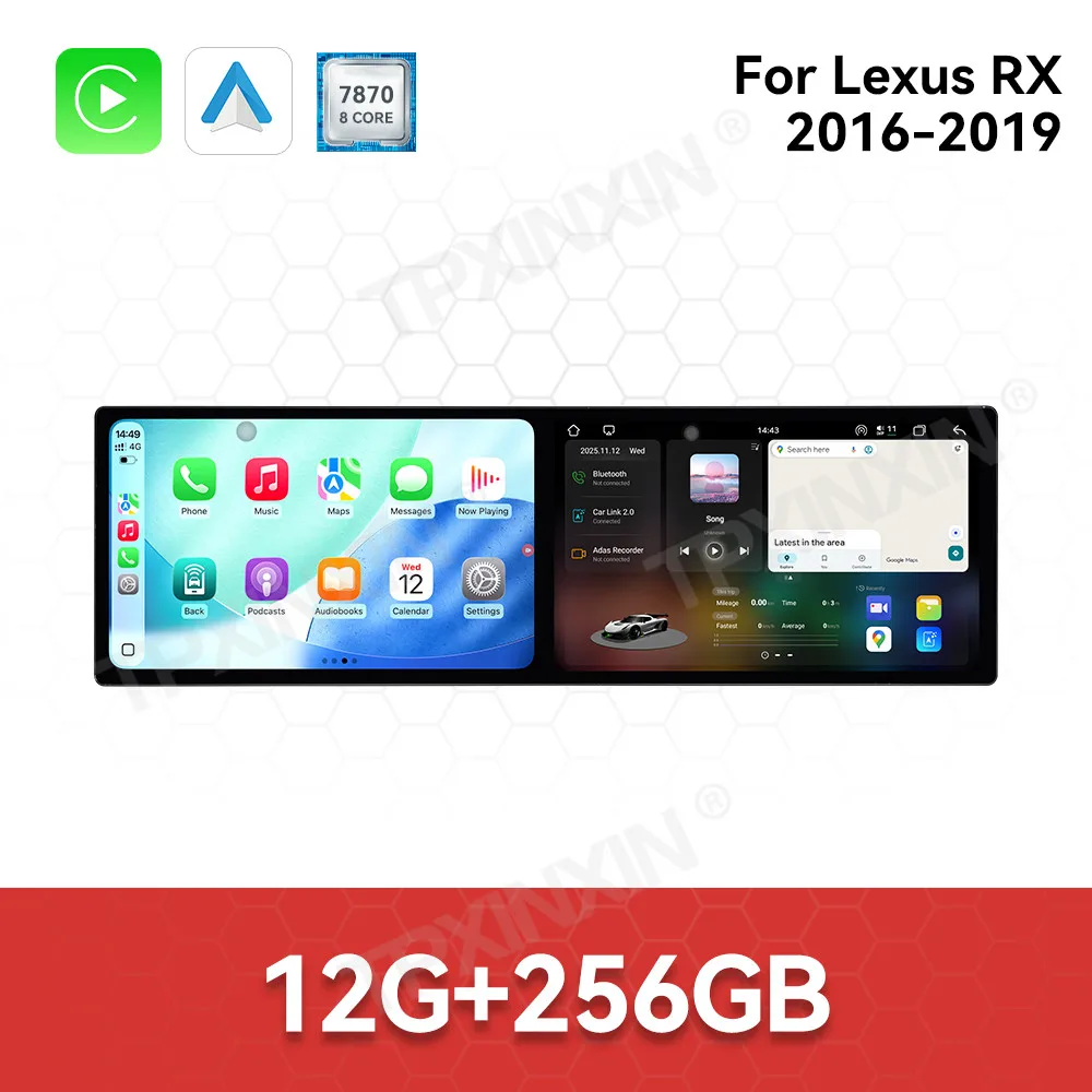 راديو ملحقات السيارة لكزس RX 2016-2019 أندرويد السيارات لتحديد المواقع والملاحة الوسائط المتعددة ستيريو استقبال رئيس وحدة خرائط غير متصلة بالإنترنت