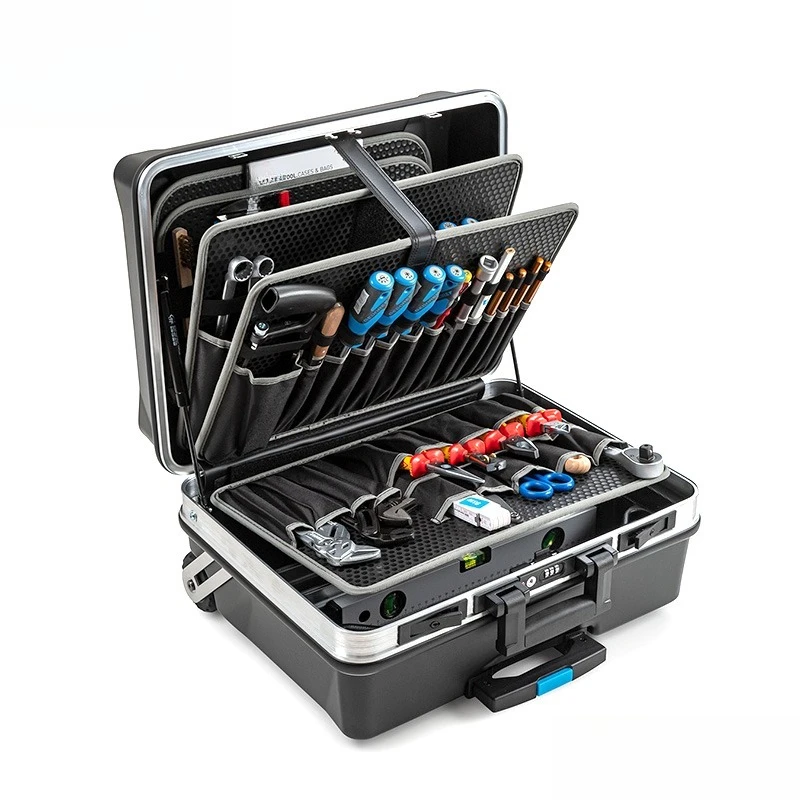 

Hardware tie rod toolbox with lock check large maintenance password box
