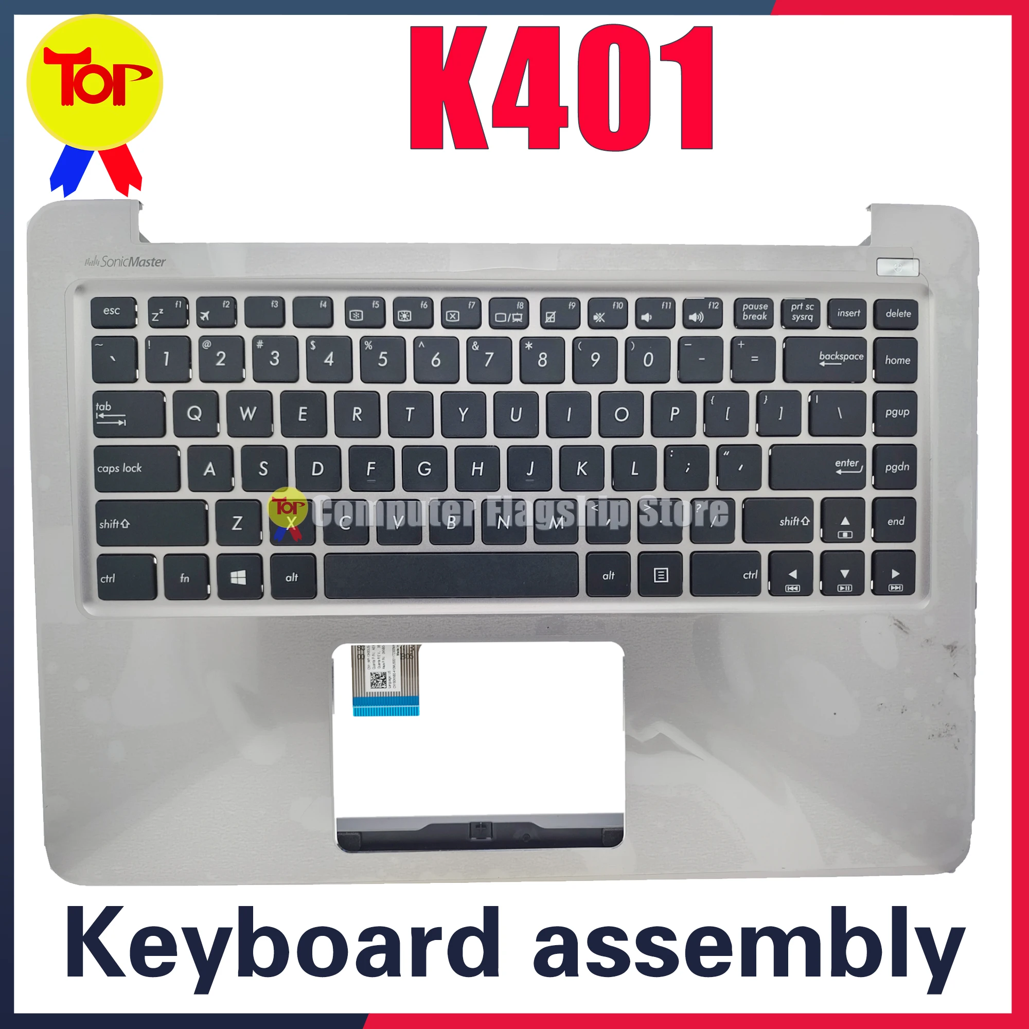 

KEFU K401U For ASUS Laptop Keyboard K401UB K401LB K401UX A401L A401U K401L Original Keyboard Palmrest C Shell Assembly