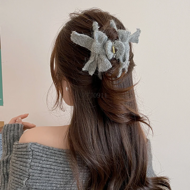 الخريف والشتاء القوس انتزاع كليب الراقية دبوس الشعر الخلفي رئيس القرش كليب جودة عالية