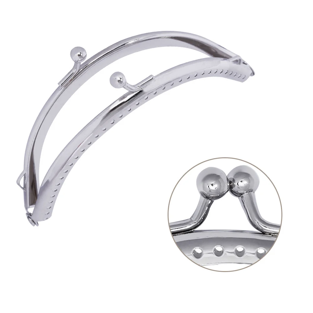 10.5cm半円形アーチ型財布フレーム シルバービーズ キスロック留め金 ハンドバッグDIYクラフト製作アクセサリー 財布フレーム