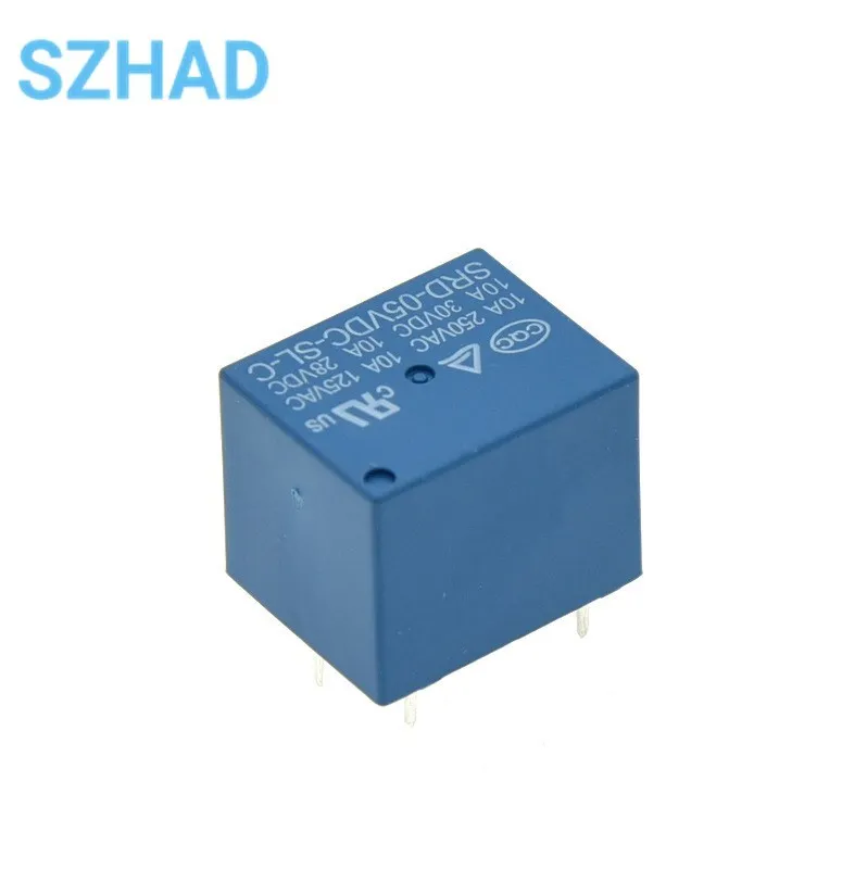 Relay SRD-05VDC-SL-C SRD-03 05 06 09 12 24 12VDC-SL-C 5PINS 3V 5V 9V 6V 24V 12V High-quality 10A 250VAC 5PIN