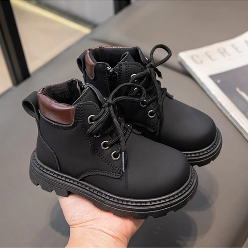 2024 Spring Autumn Winter Ankle Boots Light Girl Platform Shoes Burgundy Beige Black Boys Short Boots Super Cozy Shoes