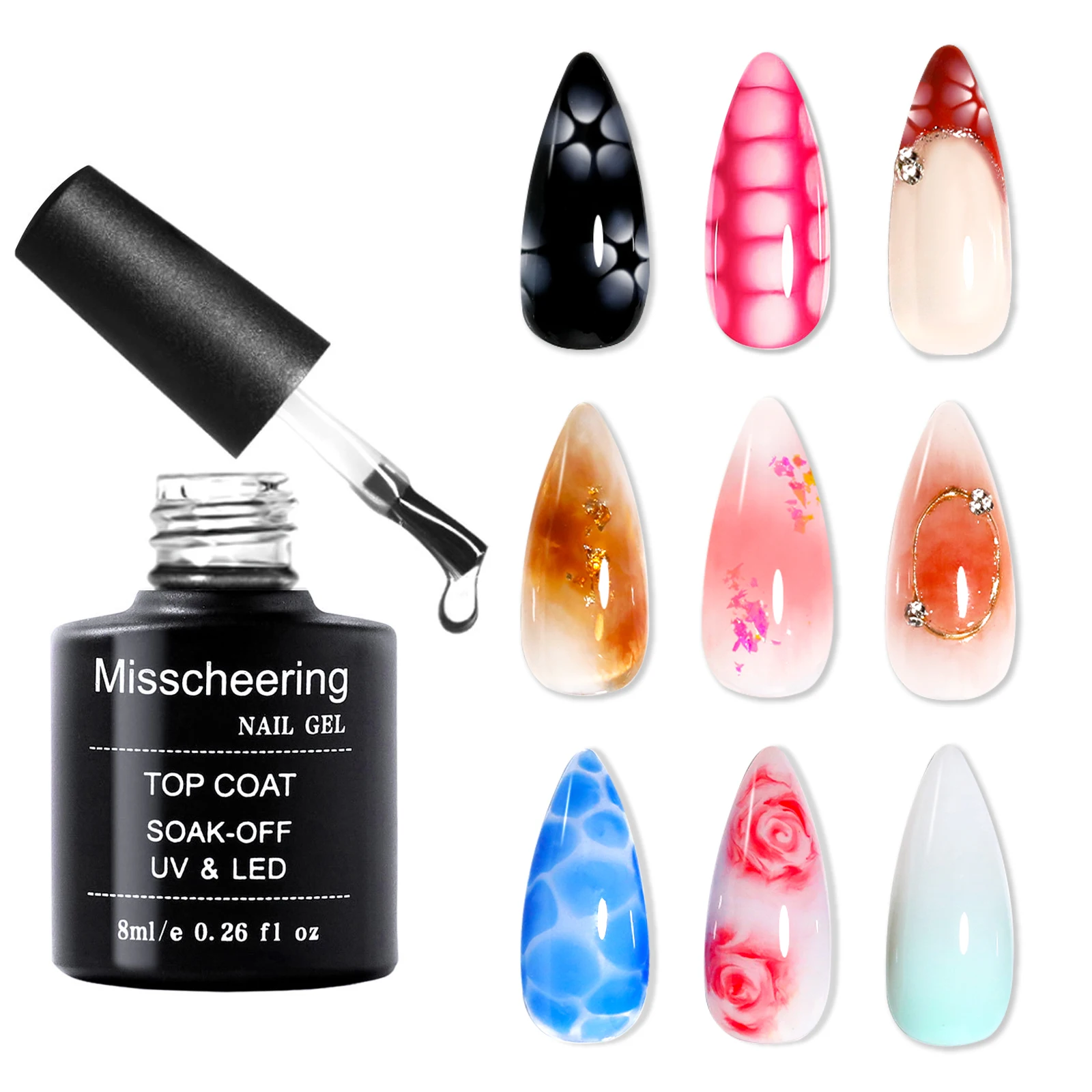 8 ml Schnellmischungs-Nagelkunstgel mit Marmor-Farbverlauf, blühendes Gel, UV-LED-Nagelgel-Lackpolitur, geeignet für die tägliche Party, DIY-Nagelkunst