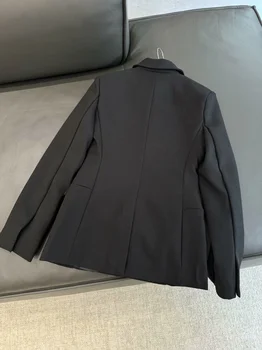Women's Slim-Fit Shoulder-Padded Suit Jacket 5 ZW Series Shoulder Padded Slim Fit Suit Jacket for Women ETJ 2025 New Collection with Waist Cinching Design Casual Suit Jacket 5