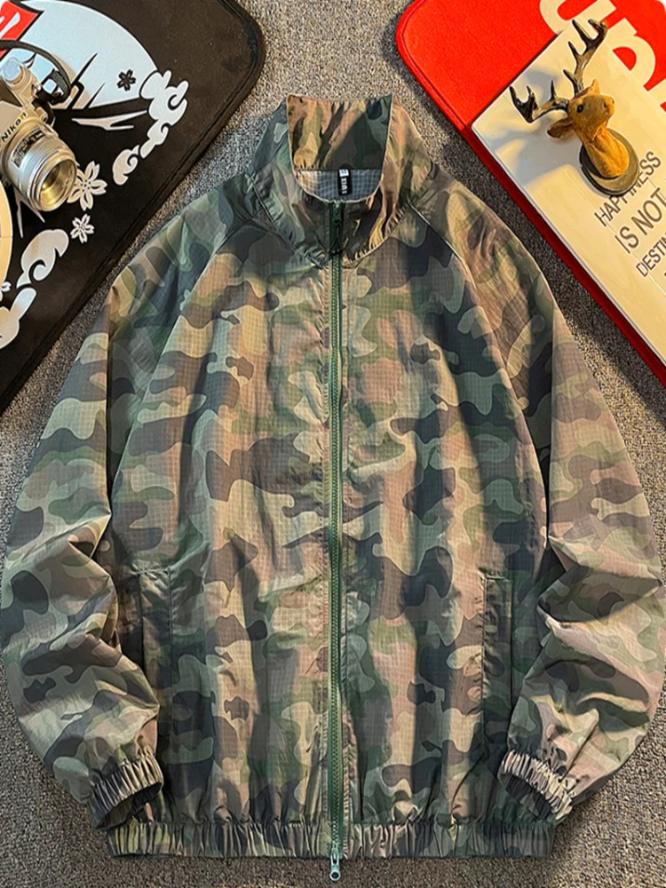 Summer Thin Couple Hooded Outdoor UV Protection Clothing Men Loose Nylon Fabric Long Sleeve Zipper Closure Anti-Uv Jacket