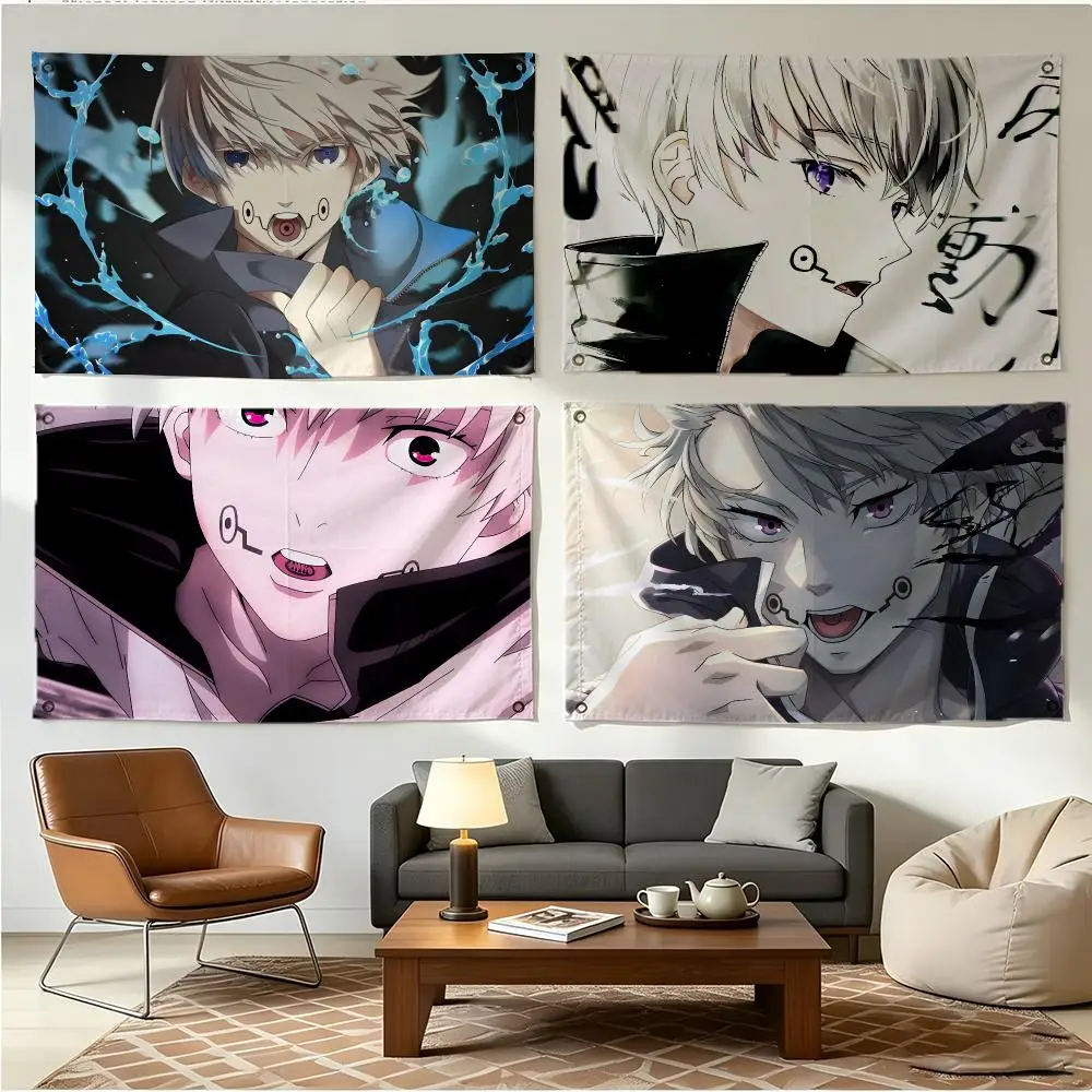 Anime Character Jujutsu Kaisen Toge Inumaki Flags Four Ring Borderless Art Decor Indoor Outdoor Use Simple Hang And Install