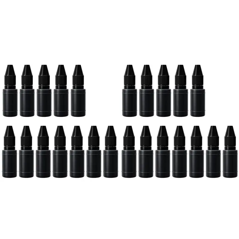 100% New Arrival 24-Pack Black Ink Refill, 10Ml Waterproof Fast-Drying Stamp Ink For Office And Scrapbooking