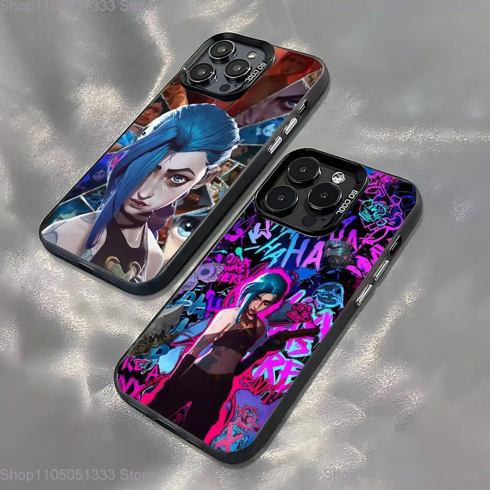 

Anime L-LOLs Arcane J-Jinx-x Phone Case For iPhone 16,15,14,13,12,11,Pro,XS,Max,Plus,Mini,SE Black Candy Matte Shockproof Cover
