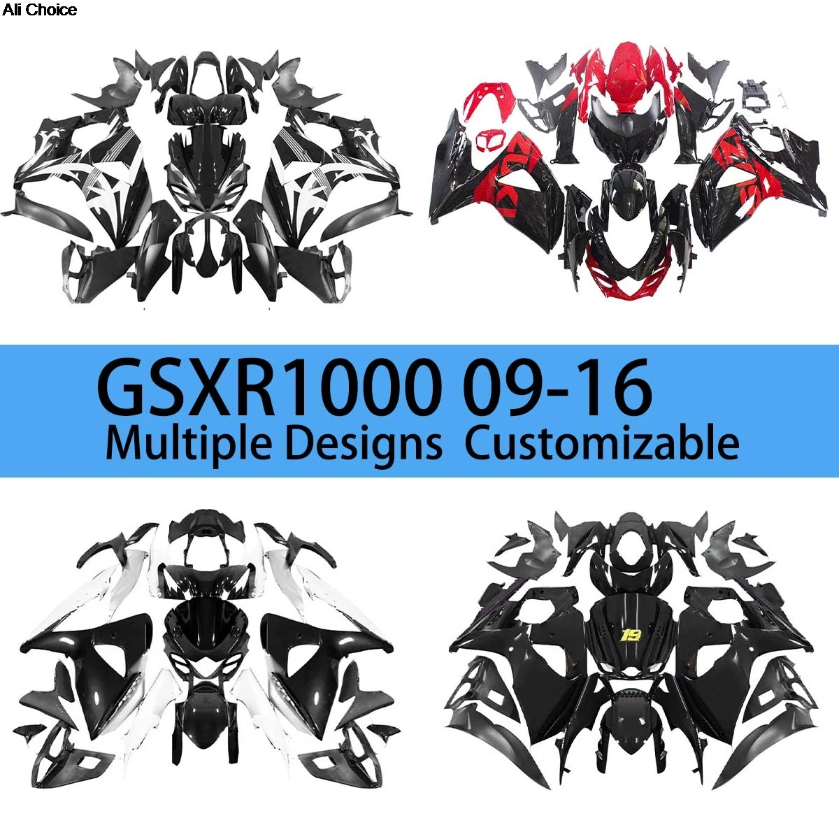 

ABS Fairings Motorcycle GSXR 1000 2009 2010 2011 2012 2013 2014 2015 2016 Fairing Kit Bodywork Set for GSXR1000 09-16