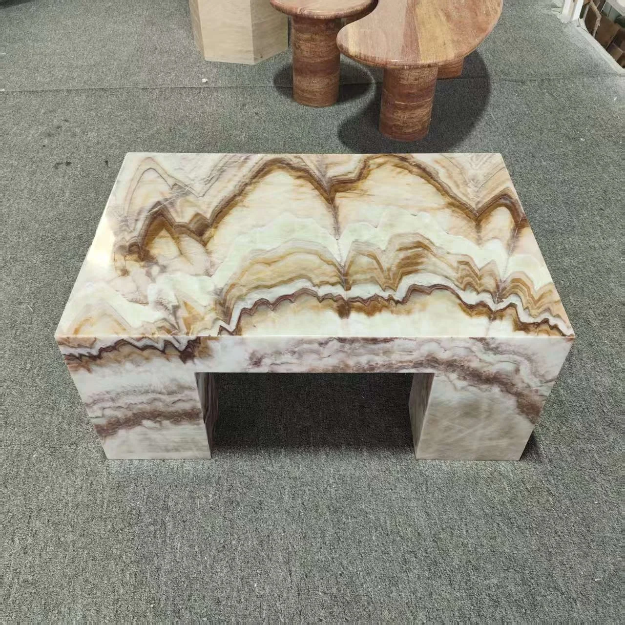 Luxury living room center furniture jade large square coffee table marble luxury coffee table modern unique countertop base