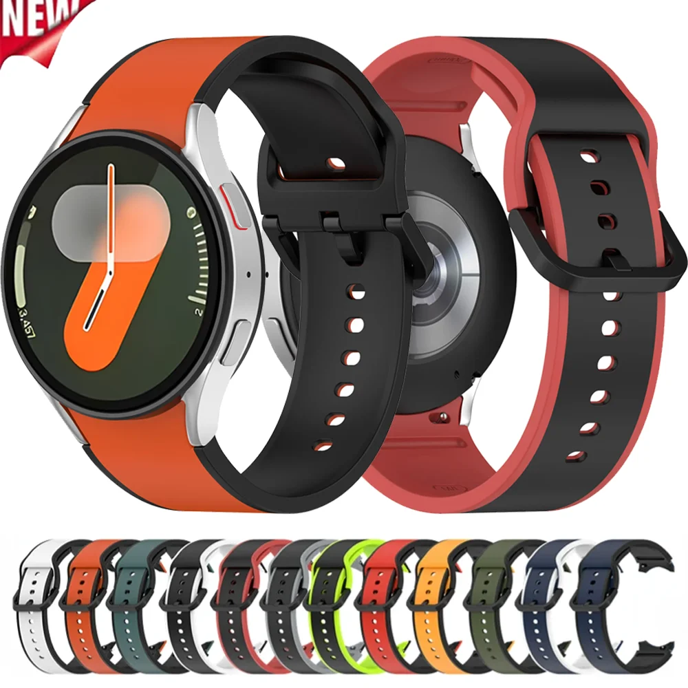 No Gap Silicone Strap for Samsung Galaxy Watch 7/6/5/4 40mm 44mm 5 Pro 45mm Bracelet Wristband Watch 4 6 Classic 46mm 47mm Belt