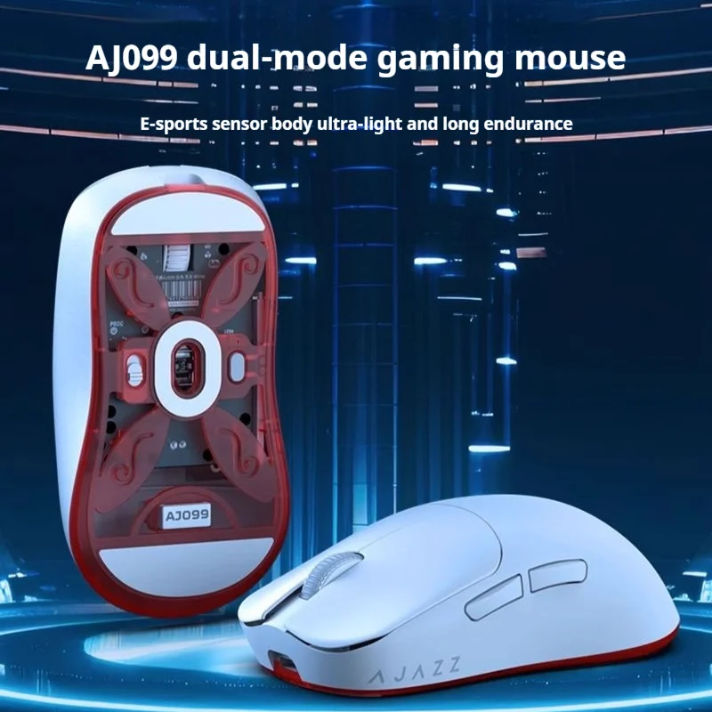 Ajazz AJ099 2.4G Wireless Dual-Mode Gaming Mouse 56g Lightweight Long Battery Life 12000dpi Esports Hollow Out Mouse Gifts