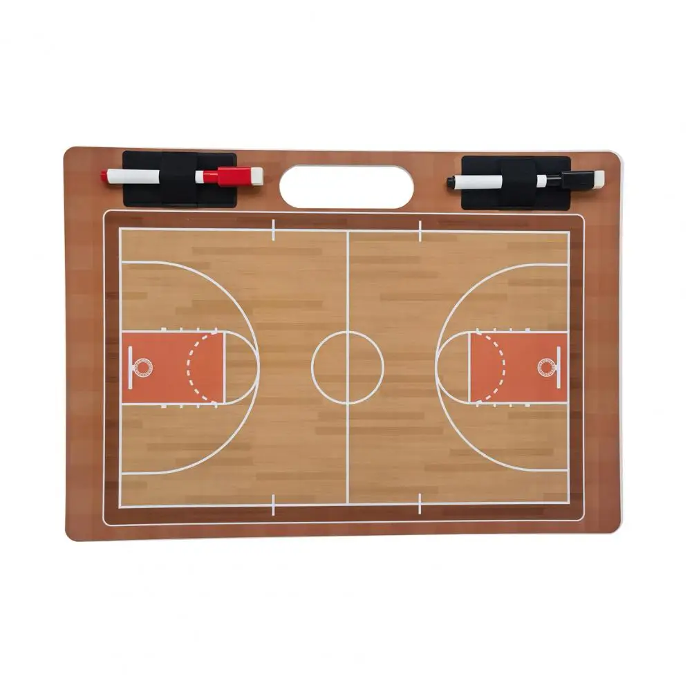 

Pvc Basketball Tactics Board Dry Erase Clipboard Portable Double Basketball Coaching Board with Markers for Coaches for Strategy