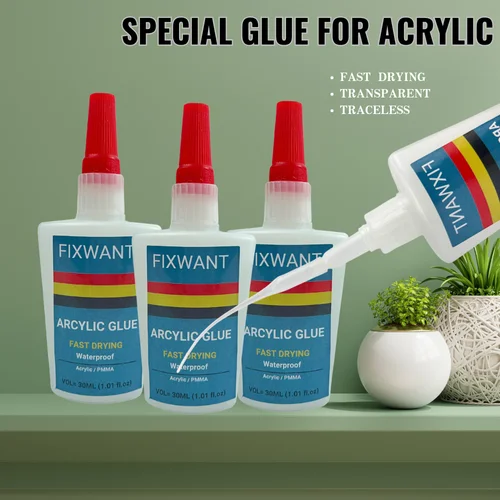 Pegamento especial acrílico transparente para adhesivo de vidrio orgánico, placa de PC PMMA, adhesivo de secado súper rápido de plástico ABS