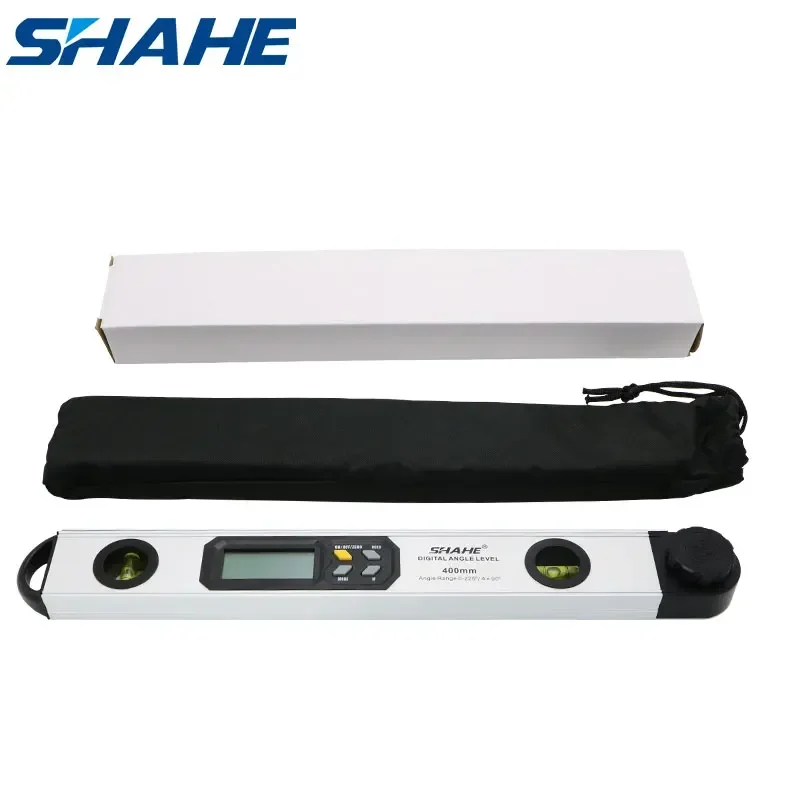 Shahe 400 mm Angle Ruler 0-225 Degree Aluminmu Alloy Digital Protractor Spirit Leve 4*90 Degreee Digital Angle Finder Gauge