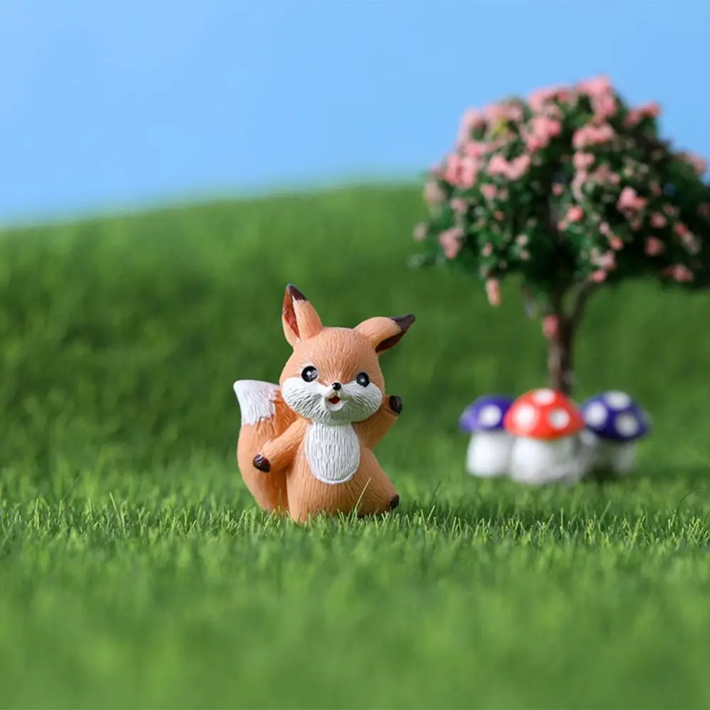Mini Statue d'Animal de Dessin Animé, Miniature, Mignon, Artisanat en Résine, Micro Paysage, Mousse, Décoration de user inage