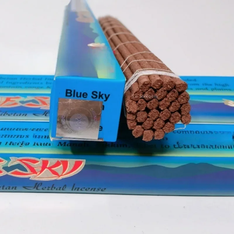 27 Roots Indian Natural Sapphire Thread Incense Stick Blue Sky Crystal Tibetan Incense Indoor Purify Air/for Buddhist Practice