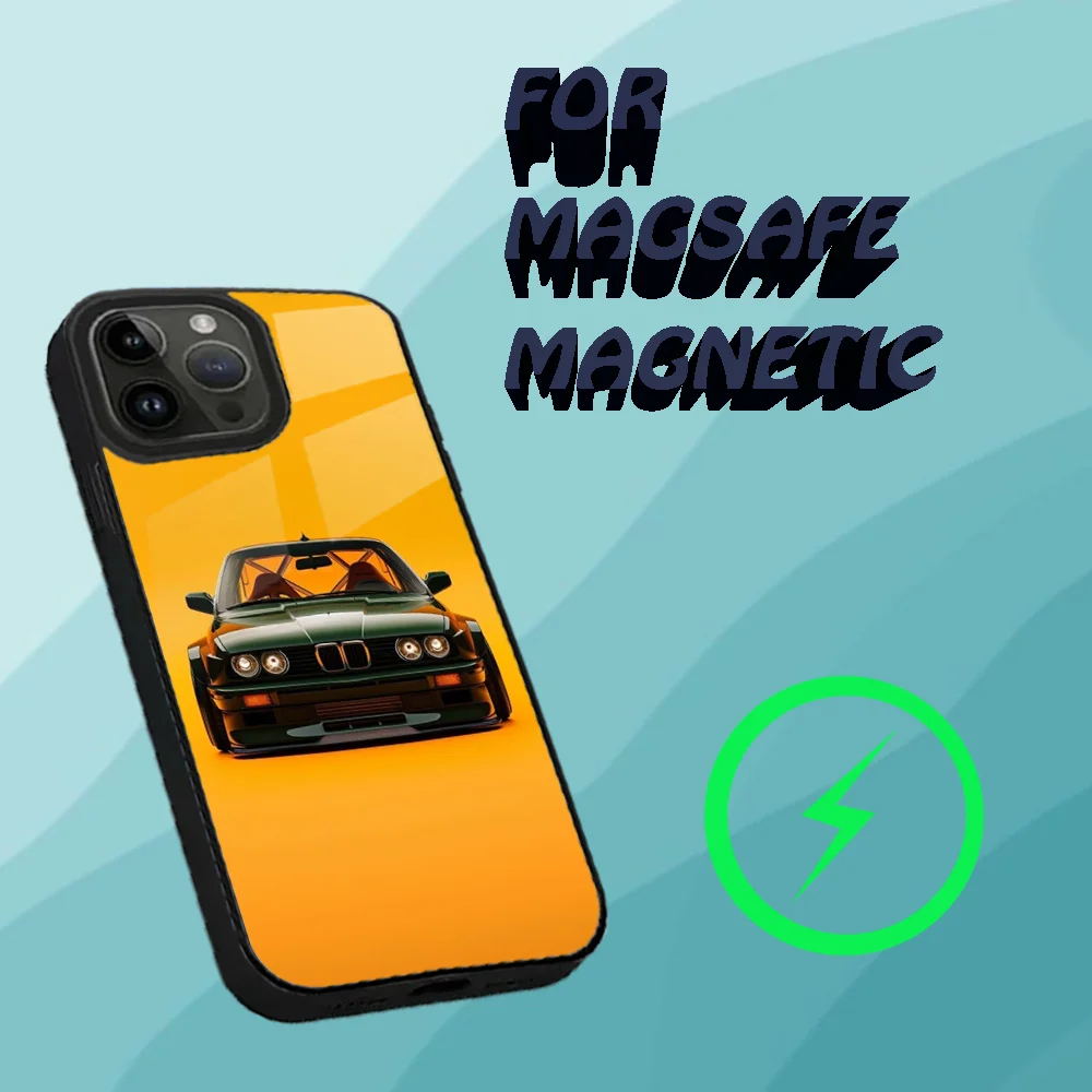 Phone Case For iPhone 16,15,14,13,12,11,Plus,Pro,Max Mini Magsafe Car for B- Bmwes-S E30 Magnetic Wireless Charging