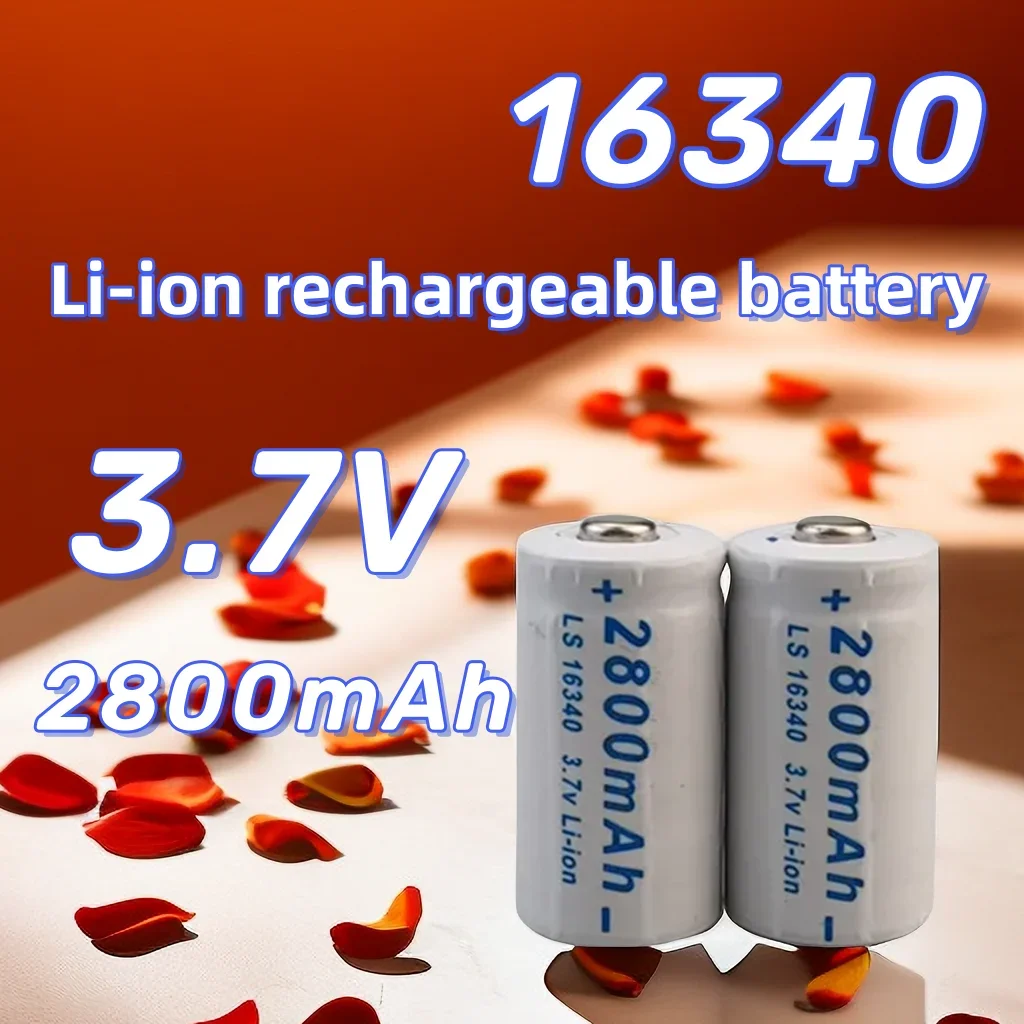 

New 16340 Lithium-ion Rechargeable Battery 3.7V 2800mAh For Safety Camera CR123A RCR 123 ICR battery replacement