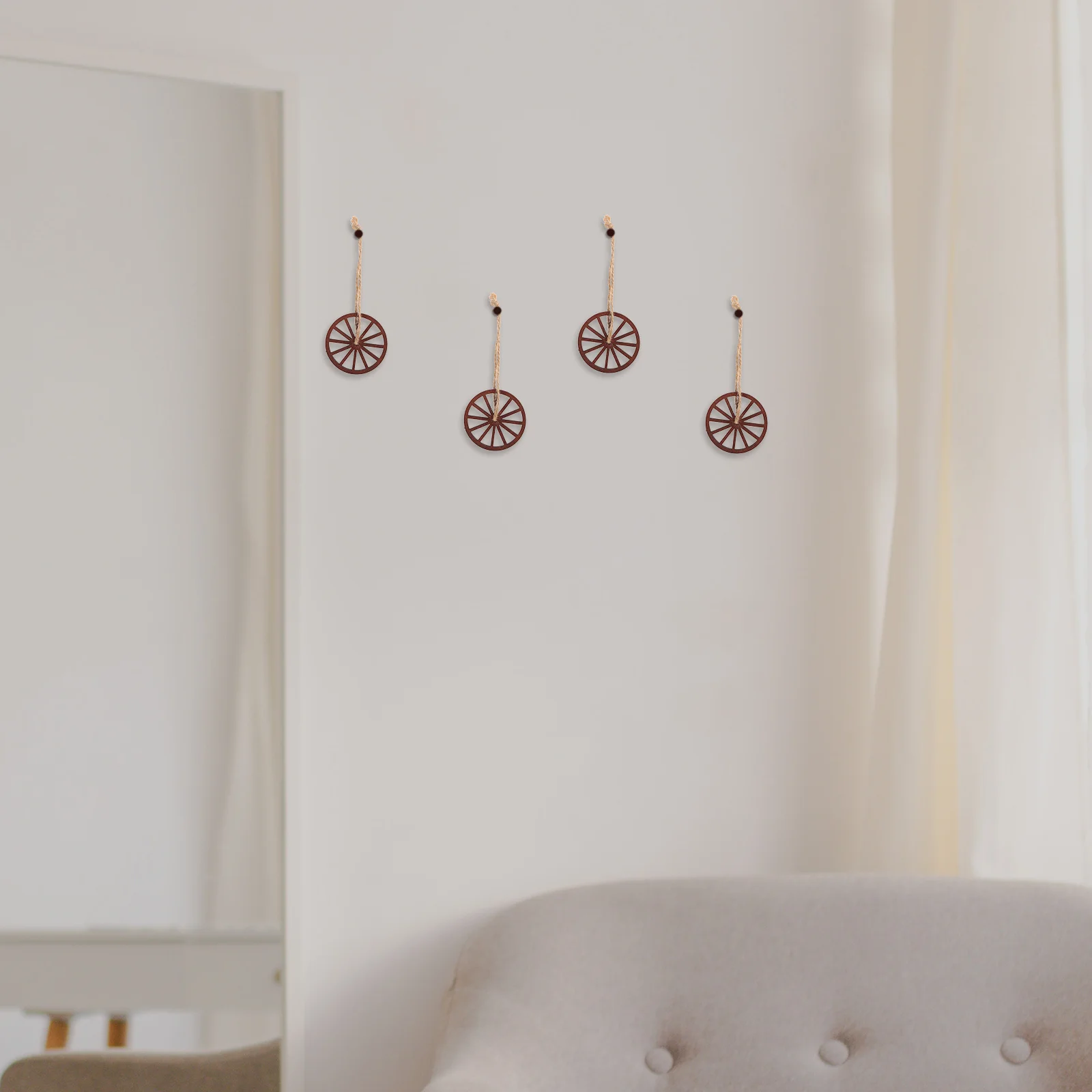 

12Pcs Rustic Wooden Vintage Western Style Wall Hanging Ornaments for Living Room Bedroom Bar Farmhouse Decor