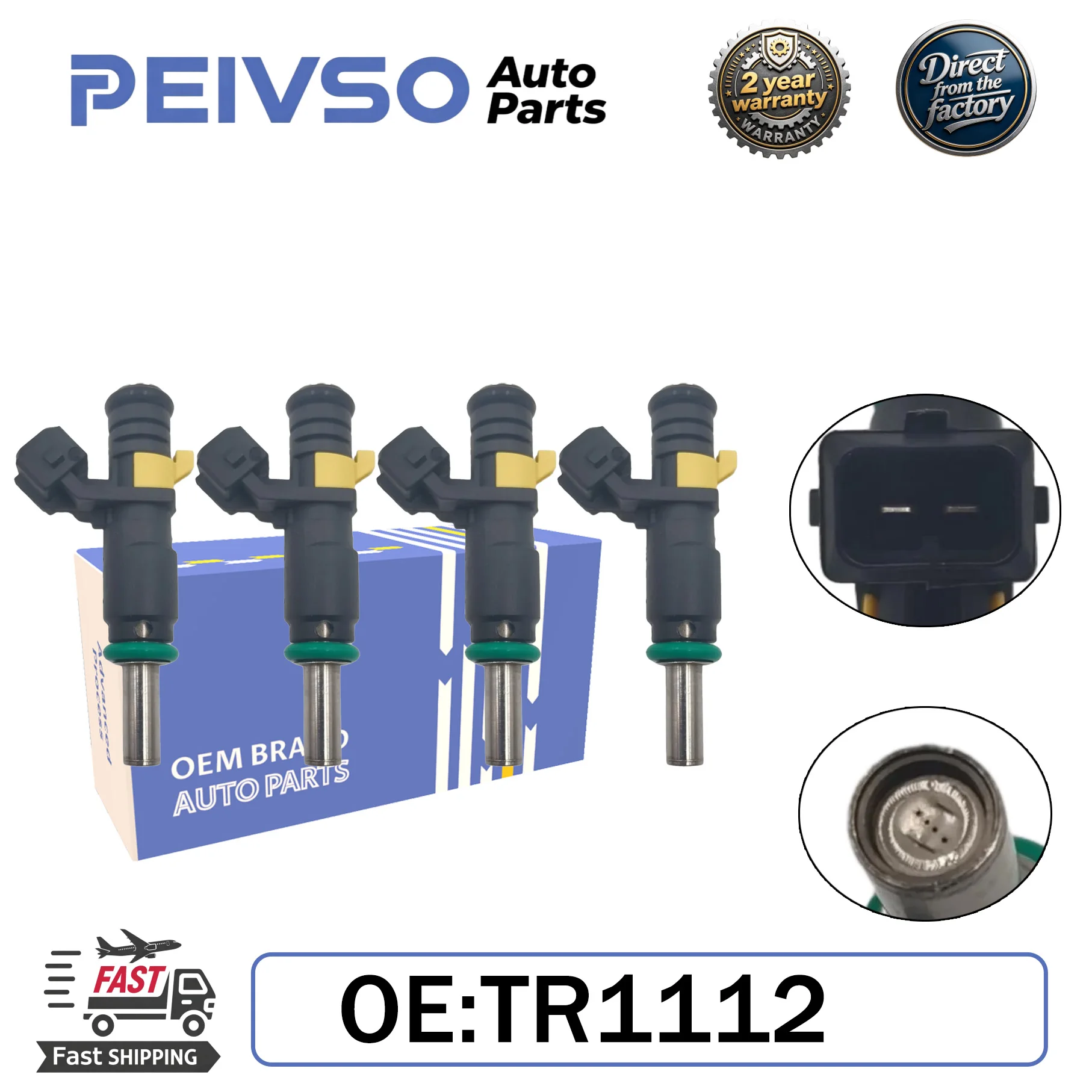 

PEIVSO 4pcs/lot High Quality Fuel Injectors TR1112-100-E4 TR1112 100-E4 TR1112-100E4 TR1112100E4 for Jinbei HIACE X30