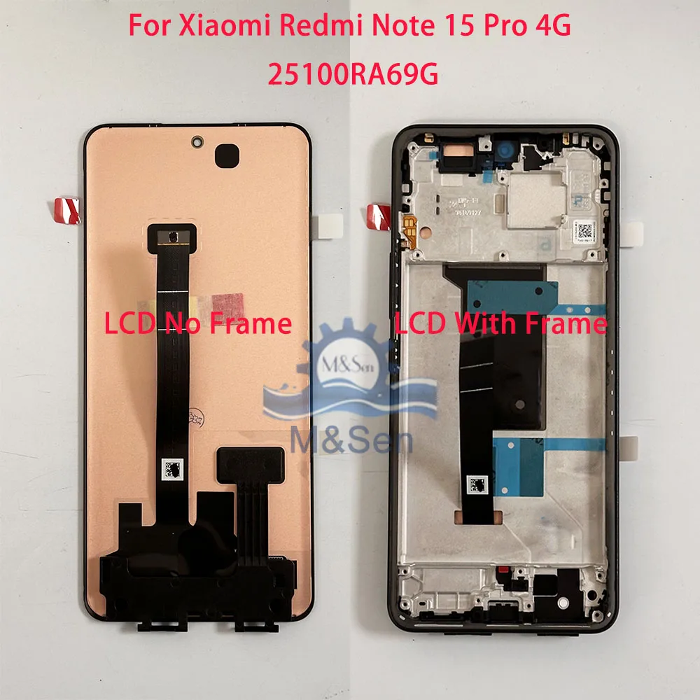 샤오미 레드미 노트 15 4G 2510DRA23G용 오리지널 6.77인치 AMOLED LCD 디스플레이 스크린 터치 프레임, 레드미 노트 15 프로 4G LCD…