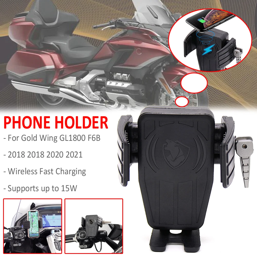 

Gold Wing Motorcycle GPS Phone Holder Wireless Charging Navigation Bracket For HONDA GoldWing GL 1800 F6B GL1800 DCT 2018 - 2021