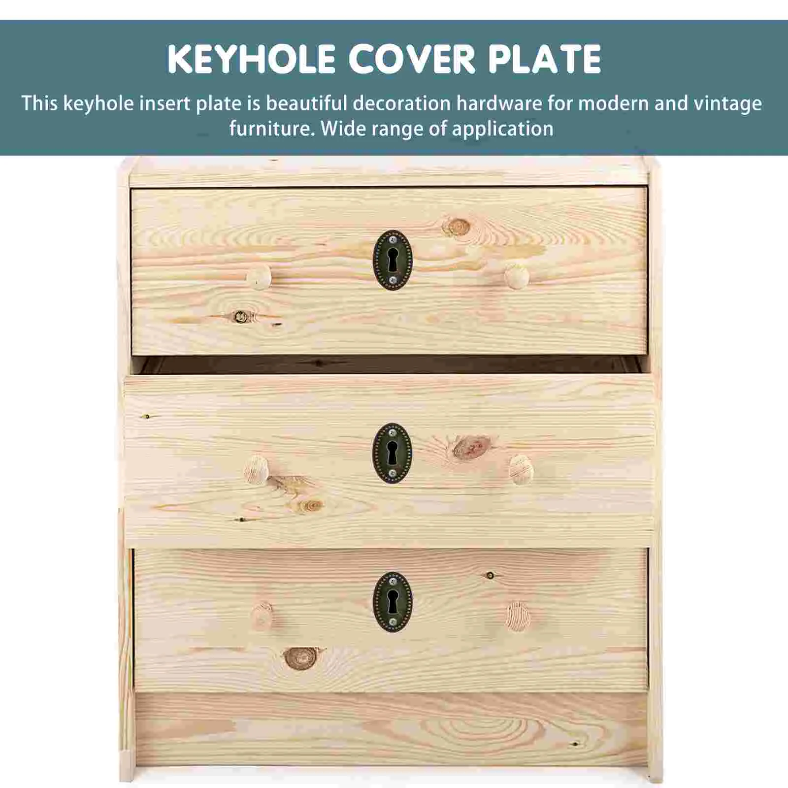20 Pcs Decoration Key Drawer Trim Brass Finish Keyhole Cover Plate Hardware Frame