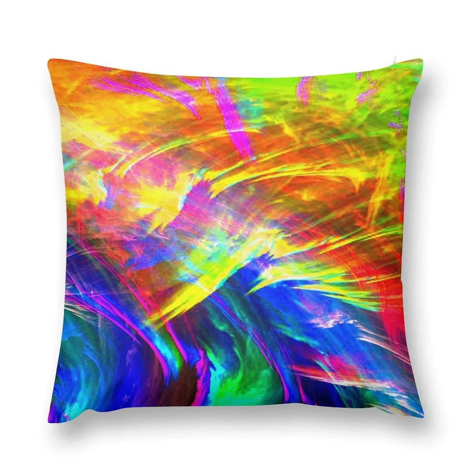 

Rainbow Abstract Art Vibrant Colorful Throw Pillow Pillows Aesthetic pillow cover christmas pillow