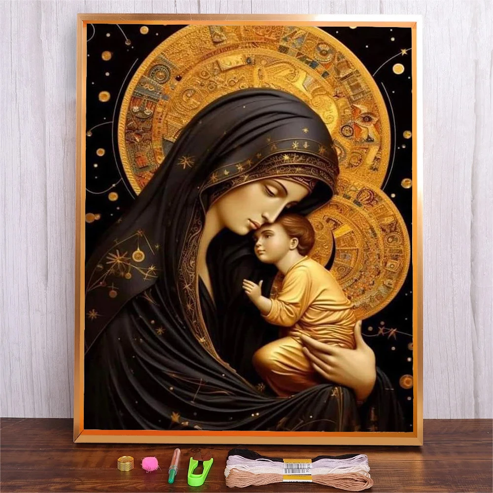 

Cotton Thread DIY 11CT Material Package, Holy Mother Pattern Cross-Stitch Set, Printing Full Range Of Beginner Embroidery Set