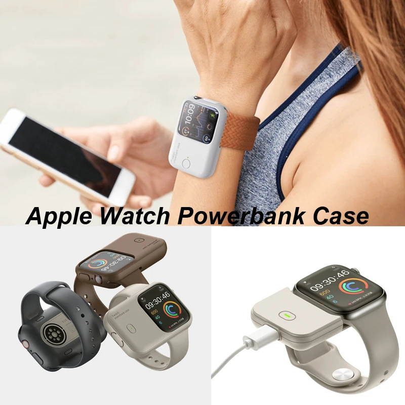 

Портативное беспроводное зарядное устройство 1200 мАч Power Bank для Apple Watch 10 46 мм 40 41 мм 49 мм 45 мм 44 мм se Чехол для быстрой зарядки Запасной аккумулятор