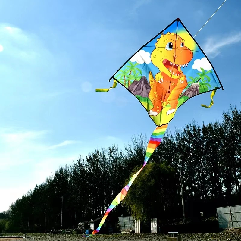 Gratis Ongkir ไดโนเสาร์ Kite Flying เด็ก Panda Kite ของเล่นไนลอน Kites บินของเล่นอุปกรณ์ตกปลา Air นกสายรุ้งสูง