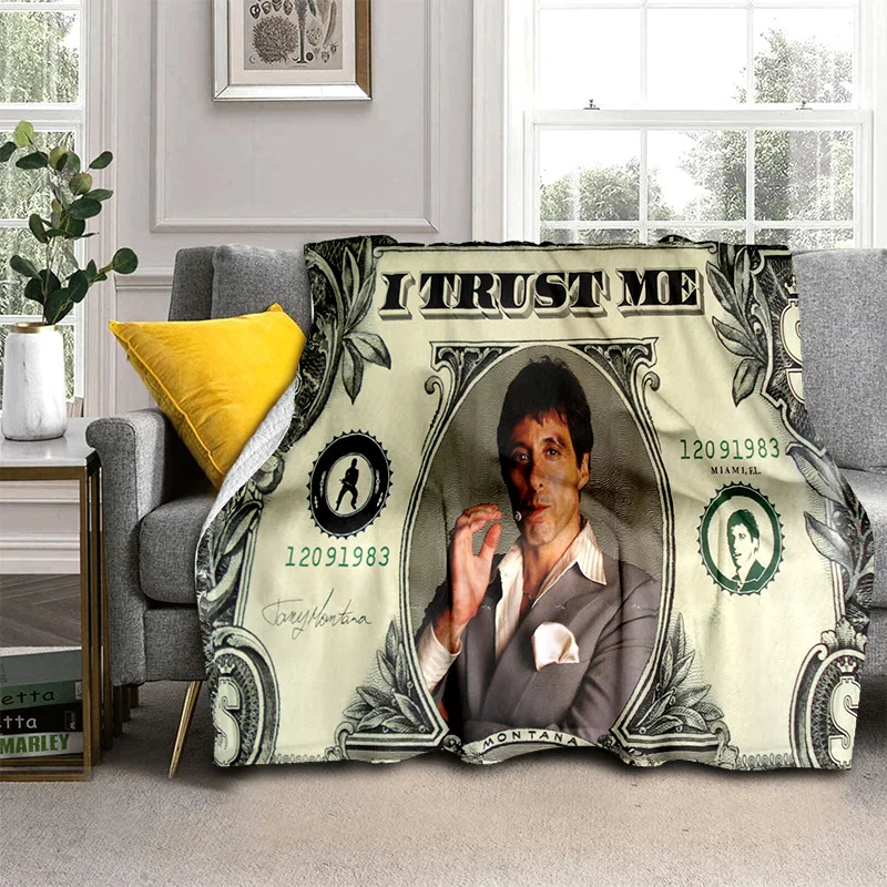 3D Printing Movie Scarface Tony HD Blanket,Soft Throw Blanket for Home Bedroom Bed Sofa Picnic Travel Office Cover Blanket Kids