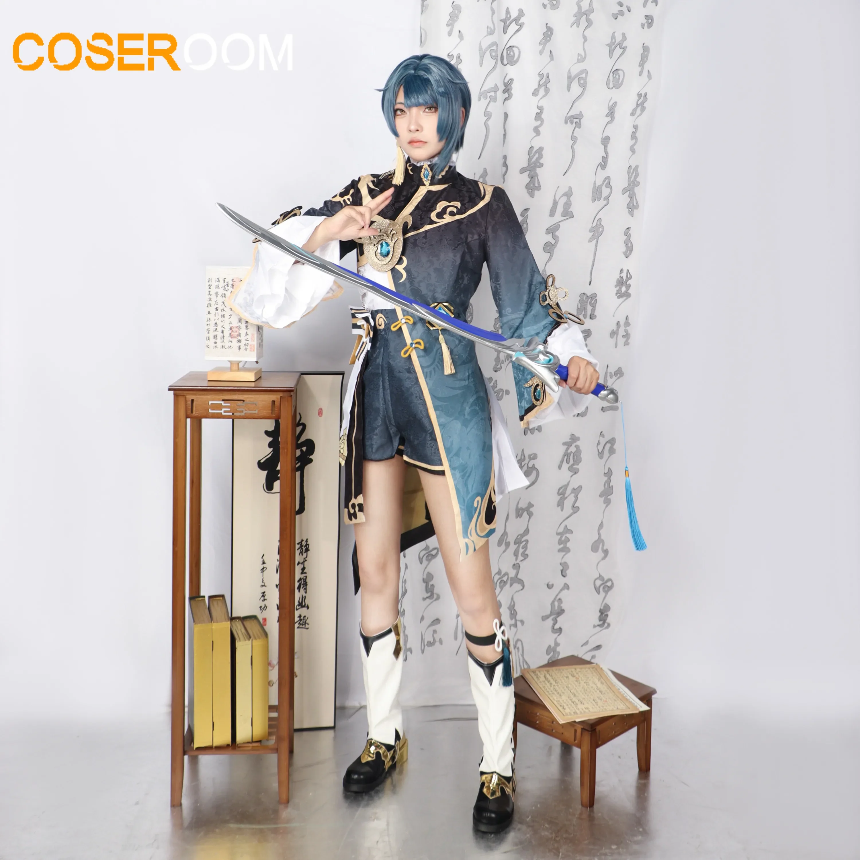 Xingqiu-Genshinimpact Cosplay Costume, Game Py Play Perruques, Comic Con, Party Animation Prop