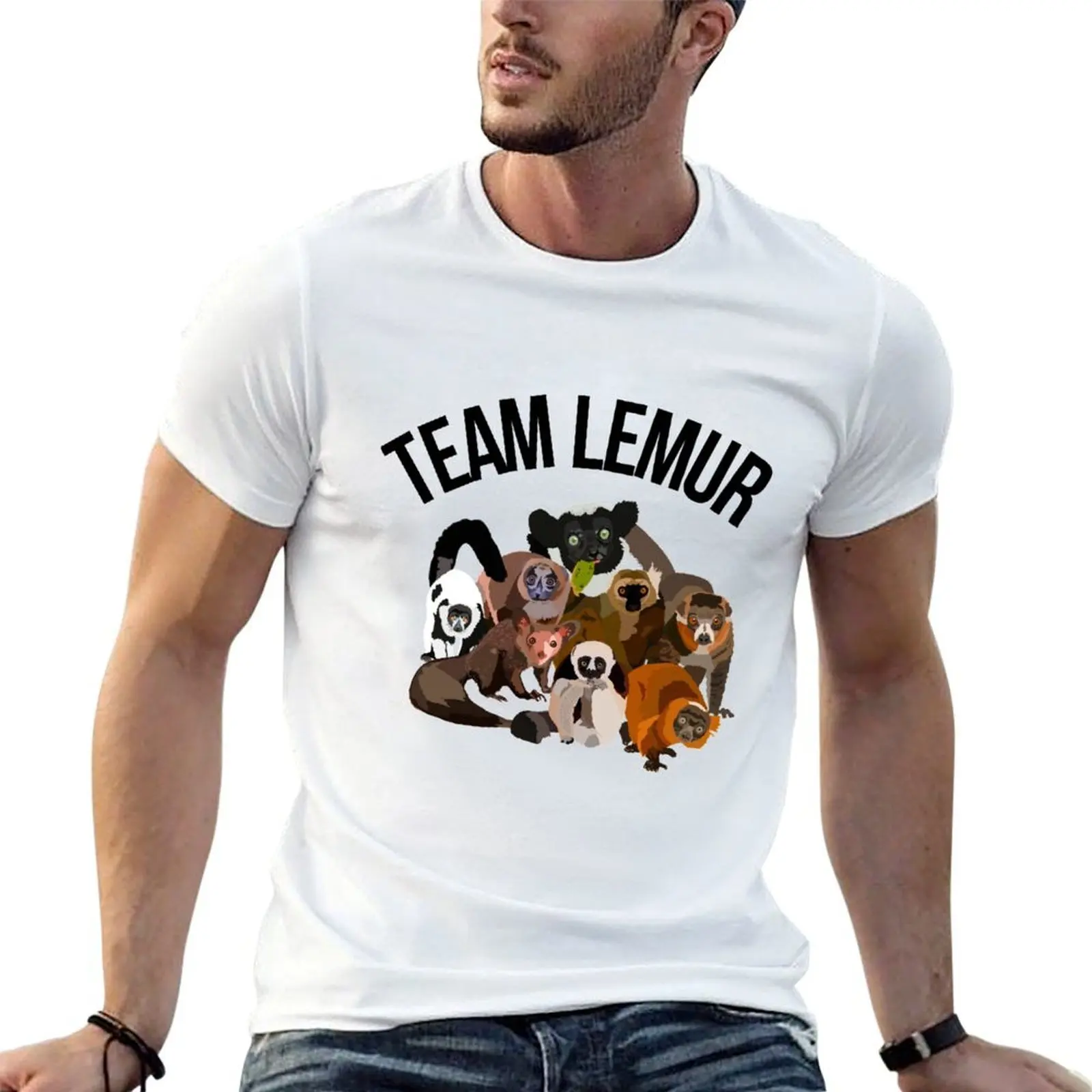 

Футболка Team Lemur, мужская футболка, дизайнерская футболка, мужская простая футболка