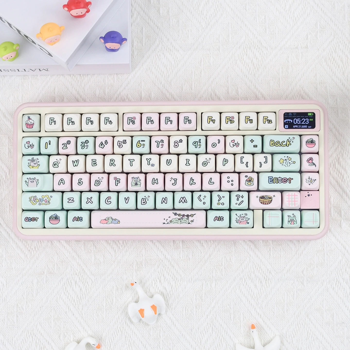

Strawberry milk ** keycap PBT personality cute hot sublimation hi75 wolf F spider 87F98F99 mechanical keyboard keycap
