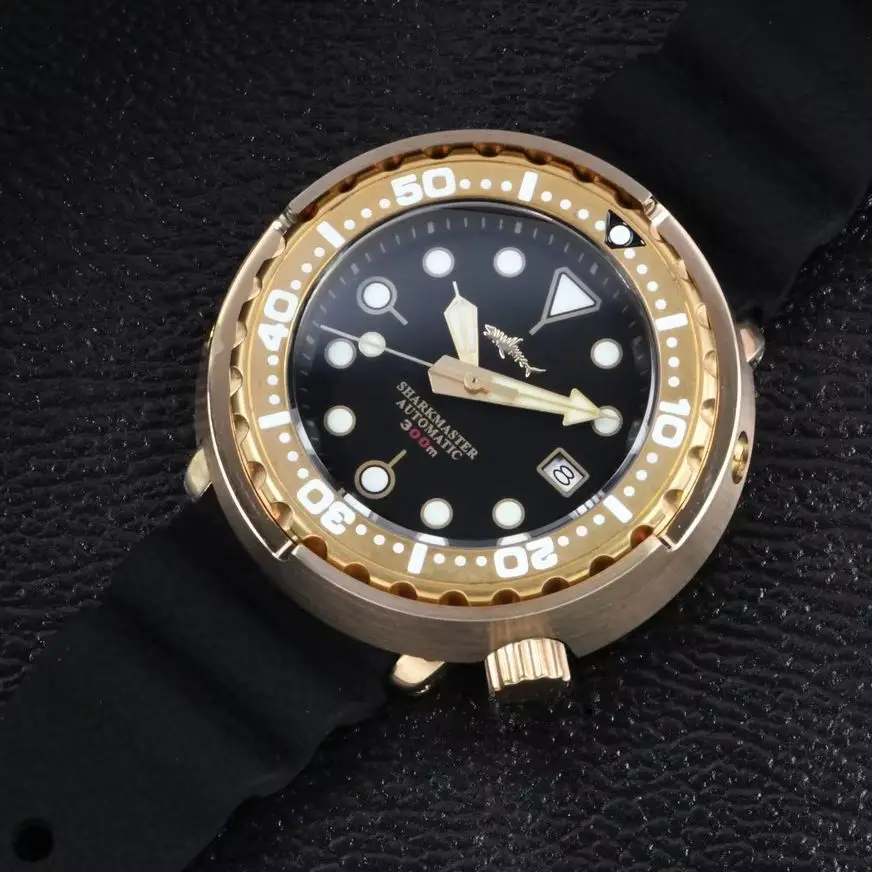 Heimdallr Men Automatic Watch 47mm Tuna Mechanical Wristwatch Aluminium Bronze Diver 300m Waterproof C3 Luminous Sapphire NH35