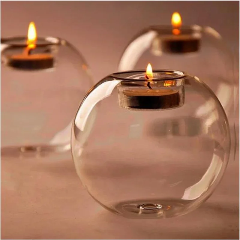 8/10/12cm Romantic Wedding Dinner Decor Classic Crystal Transparent Glass Hanging Candle Holder Candlestick Bar Party Home Decor