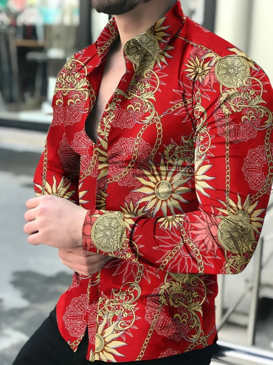 

Повседневная мужская одежда Long Sve с принтом irt Youth Faion Slim Fit, европейская осенняя одежда, другие сценарии 00% другие материалы
