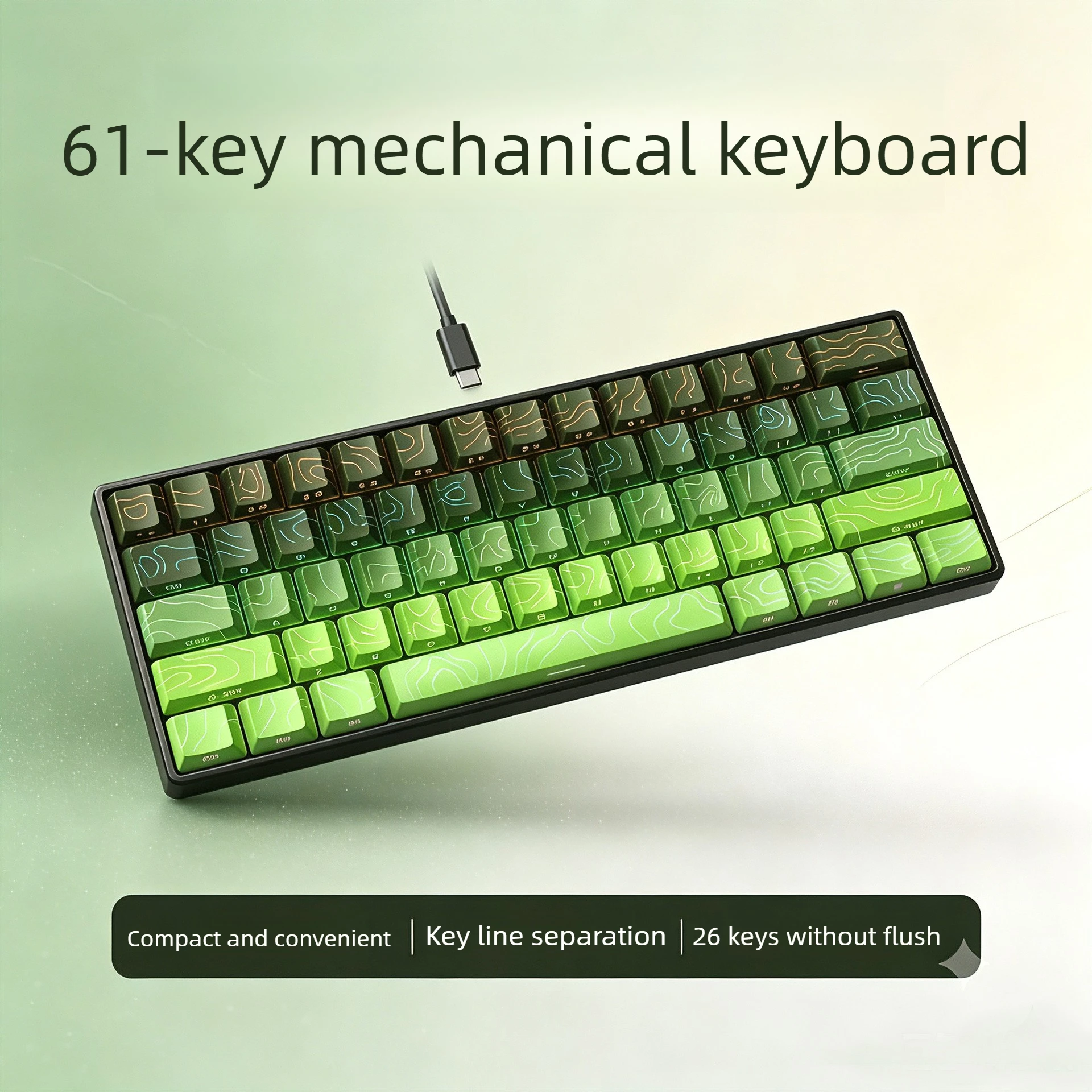 RGB Wired 61 Keys Mechanical Keyboard Gaming Keypad Key Line Separation 60 Percent Gamer pc gaming accessories USB teclado
