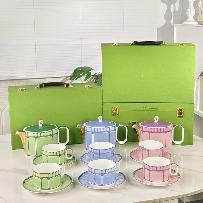 

Afternoon tea set Bone china coffee cup saucer Swan series luxury household light luxury high-end gift box