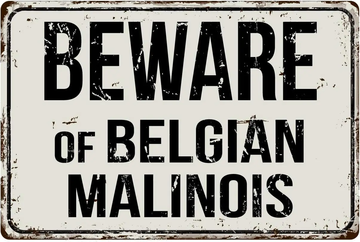 Deerts 146VS Beware of Belgian Malinois  Vintage Aluminum Retro Metal Sign-aluminum sign