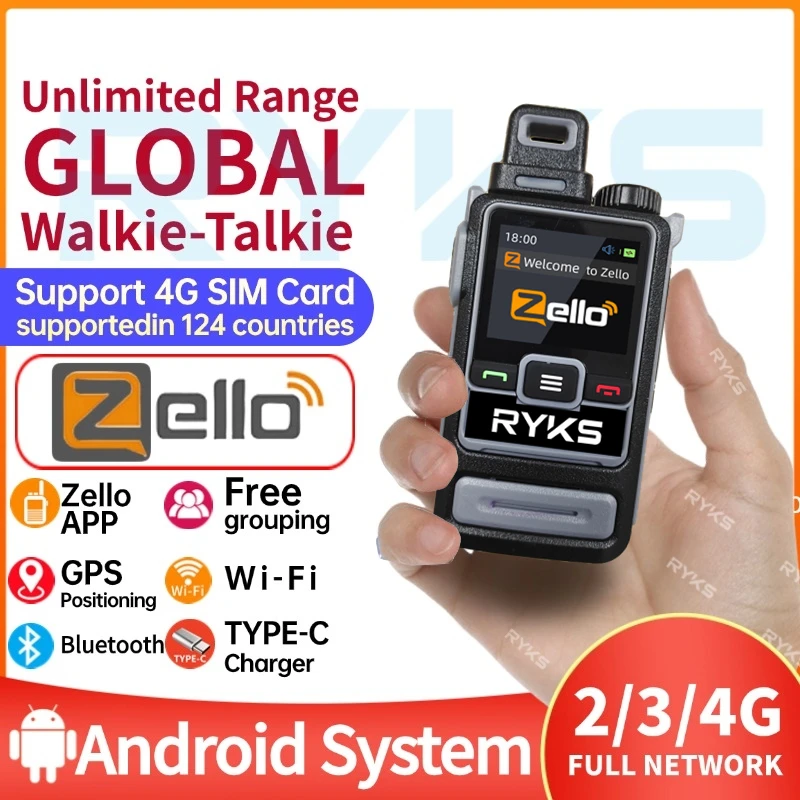 Imagem -02 - Woki Toki Ham Walkie-talkie Ptt Intercomunicador Rede Global Rádio Zello em Dois Sentidos 4g