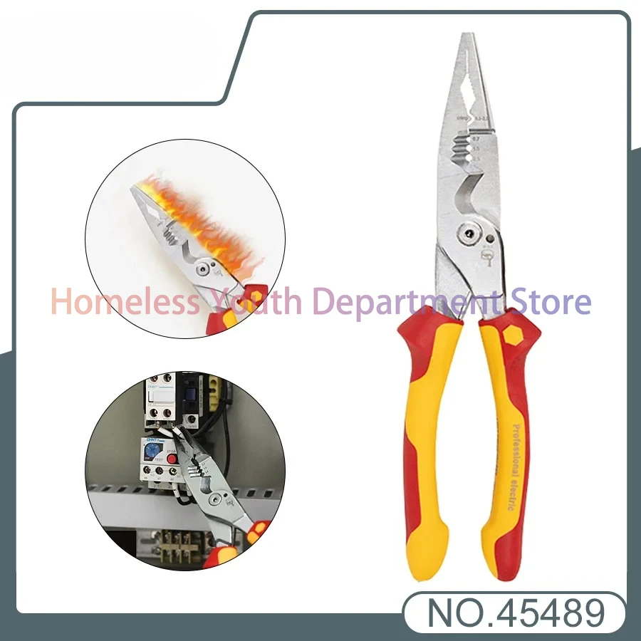 8 in 1 Insulated Pliers 1000V VDE Snip Nose Wire Stripping plier Multifunctional Electrician hand Tool Pliers