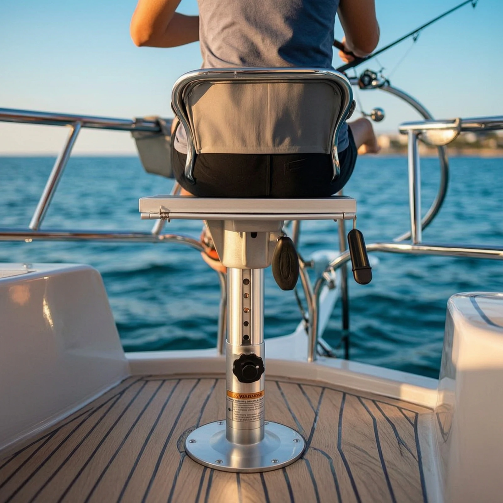 Boat Seat Pedestal with Locking Knob Manual Boat Seat Pedestal with Locking Hardware Stainless Steel Marine Grade for Anglers